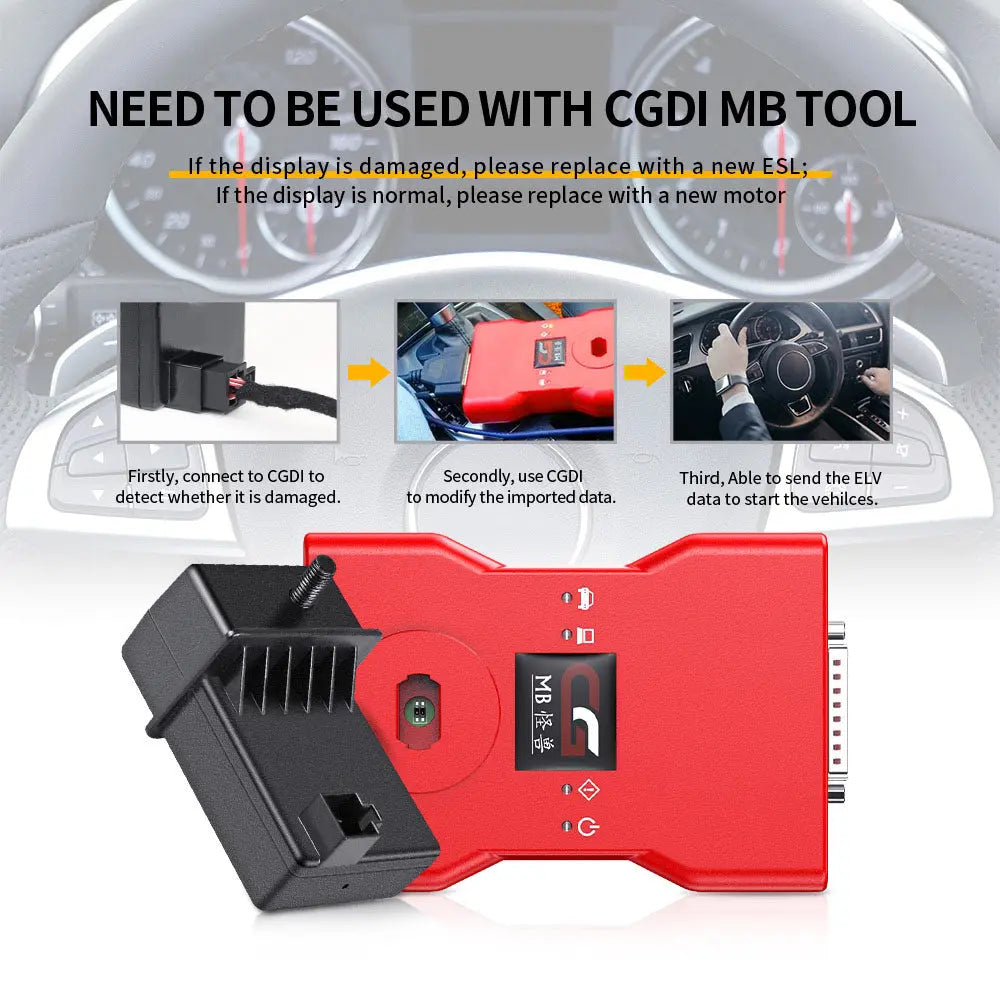 CGDI Mercedes with EIS/ELV Test Line + ELV Adapter + ELV Simulator + AC Adapter + New NEC Adapter are the most popular package for CGDI MB AUTO DIAGNOSTIC OBD2 SOFTWARES