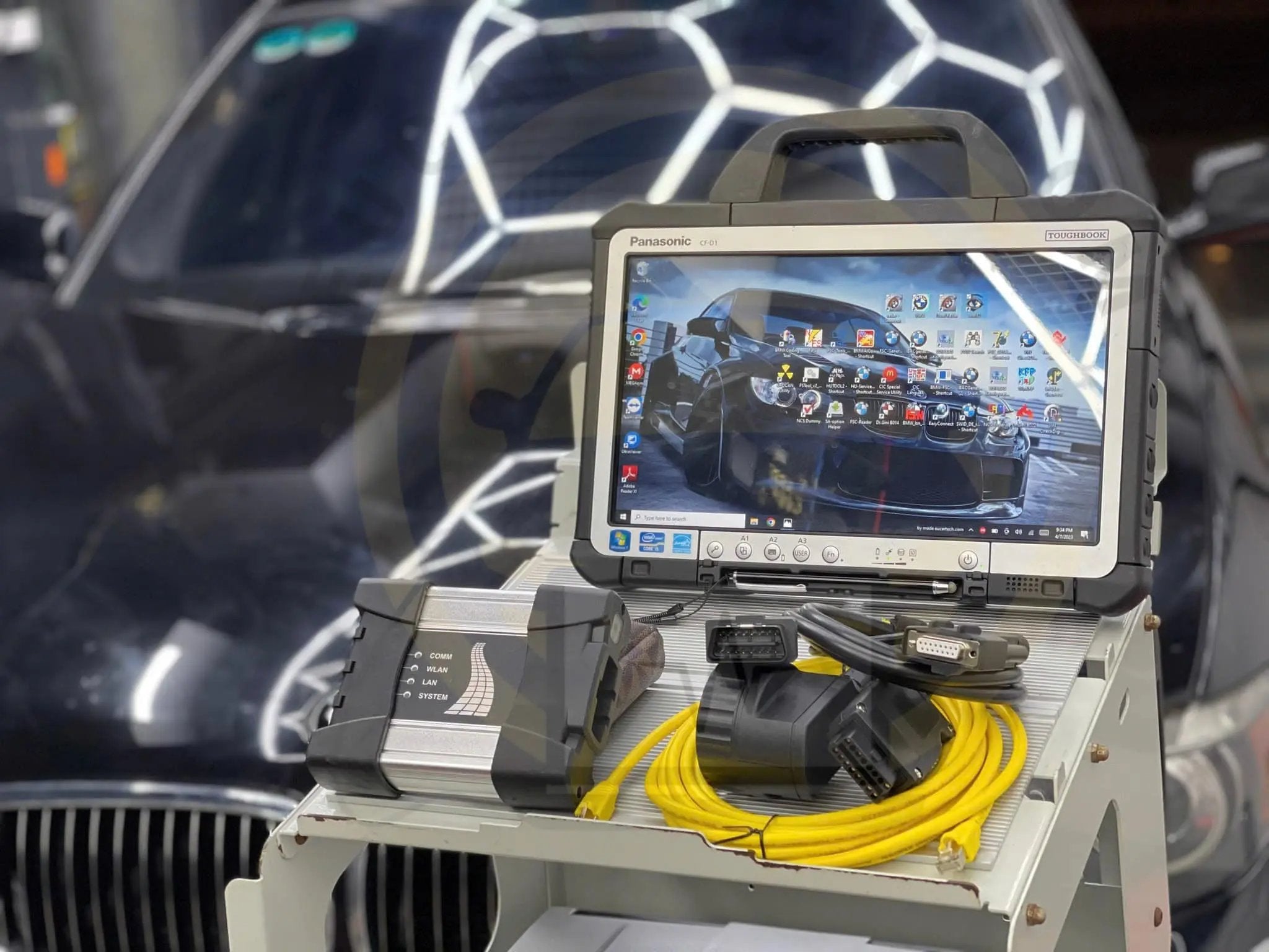 🔧 BMW ISTA Full Dealer Diagnostic Kit 2025 – Panasonic Toughbook CF Rugged Laptop + ICOM NEXT A + Full Cables – Ready to Use QUANTUM OBD