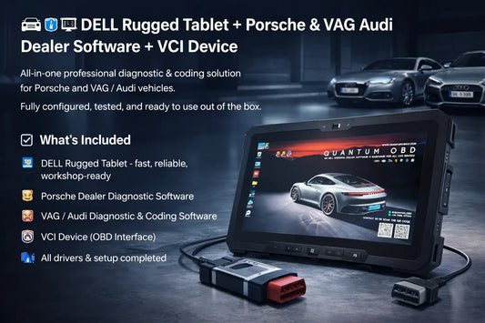 DELL TABLET + PORSCHE + VAG AUDI + VCI DEVICE QUANTUM OBD