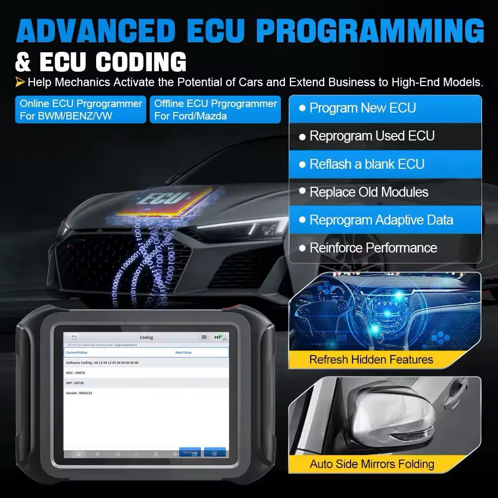 XTOOL D9S PRO D9SPRO Car Diagnostic Tools ECU Programming/Coding Automotive Scanner 42+ Services CANFD DOIP Topology PK D9 PRO QUANTUM OBD
