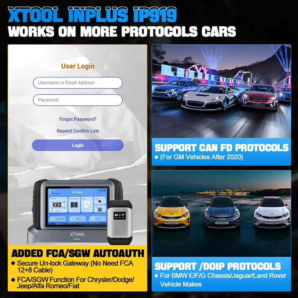 2025 XTOOL IP919PRO Automotive Scanner ECU Coding Bidirectional CANFD/DOIP/FCA Auto Auth OBD2 Diagnostic Tool All System QUANTUM OBD