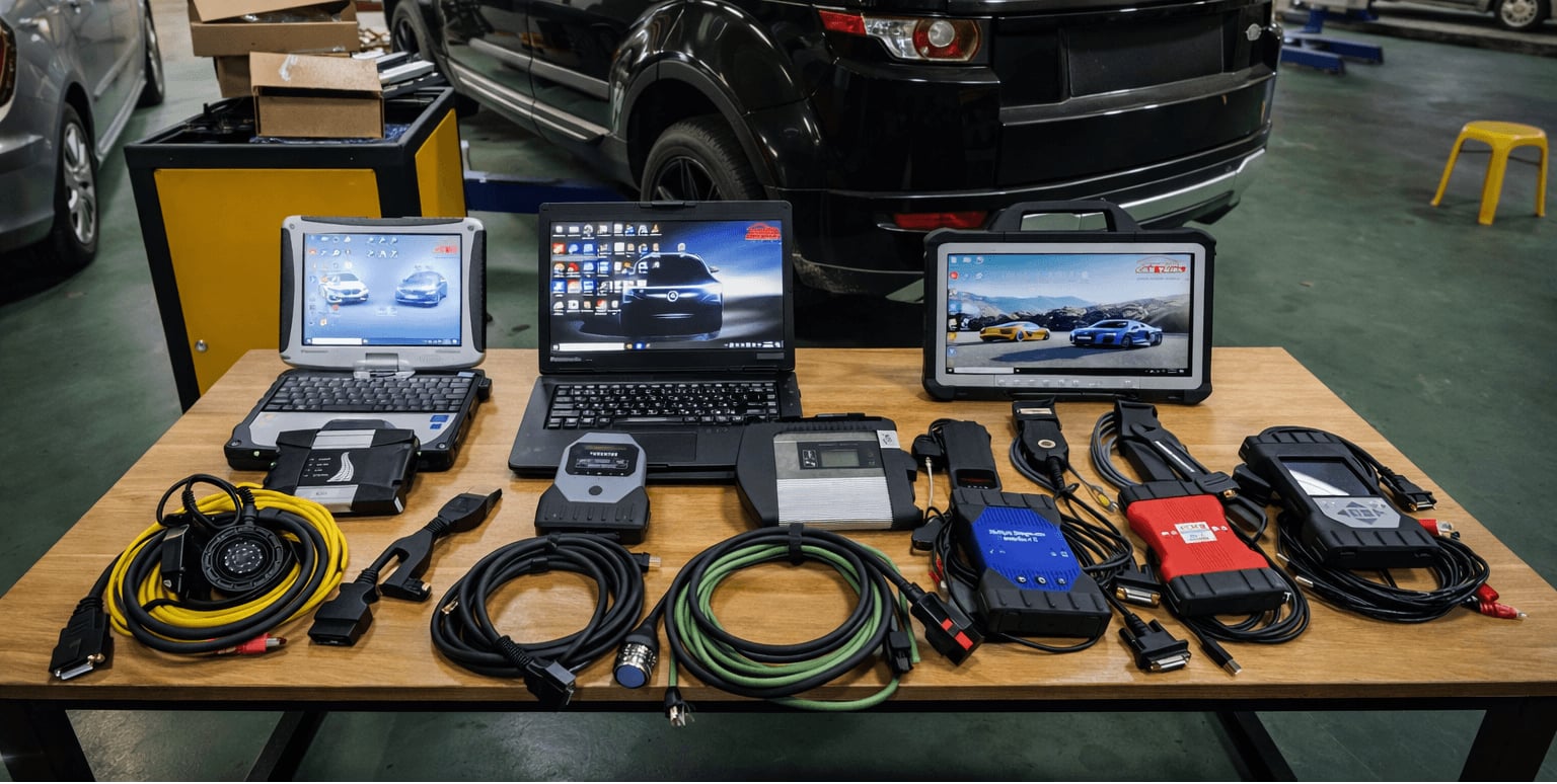 Dealer diagnostic laptop kits for Porsche PIWIS, BMW ISTA, Mercedes Xentry and VAG ODIS